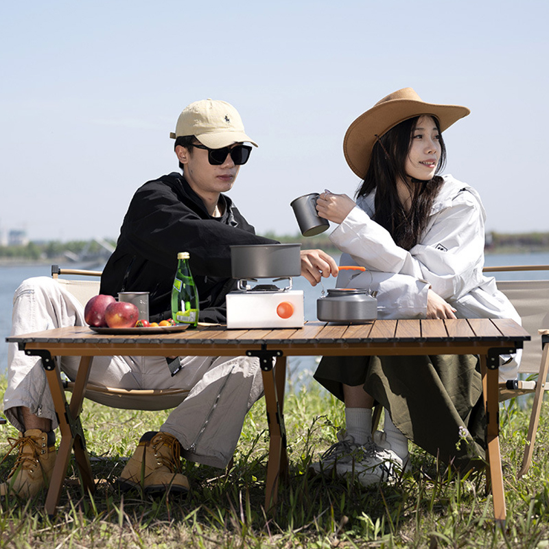 Outdoor camping folding table aluminum alloy portable camping folding table and chair set